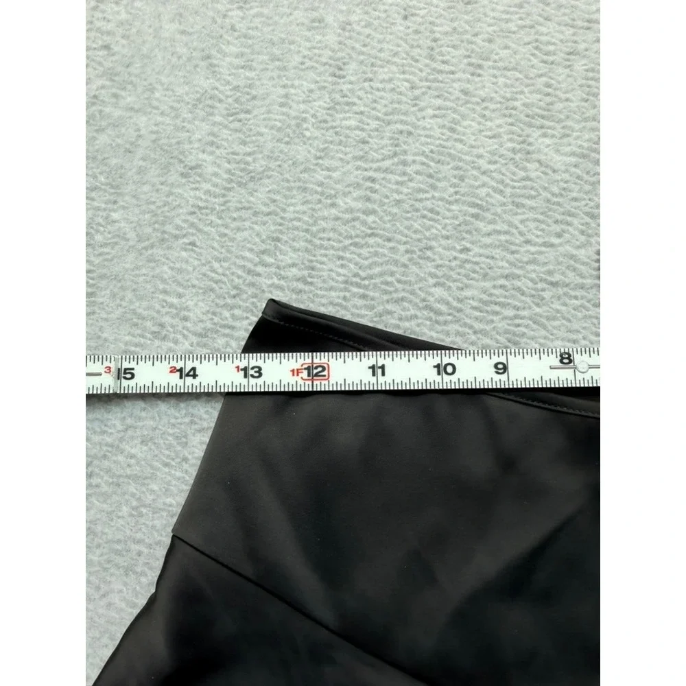 Zara Black Satin Skort Mini Skirt Shorts High Waisted Pleated Flowy NWT Small